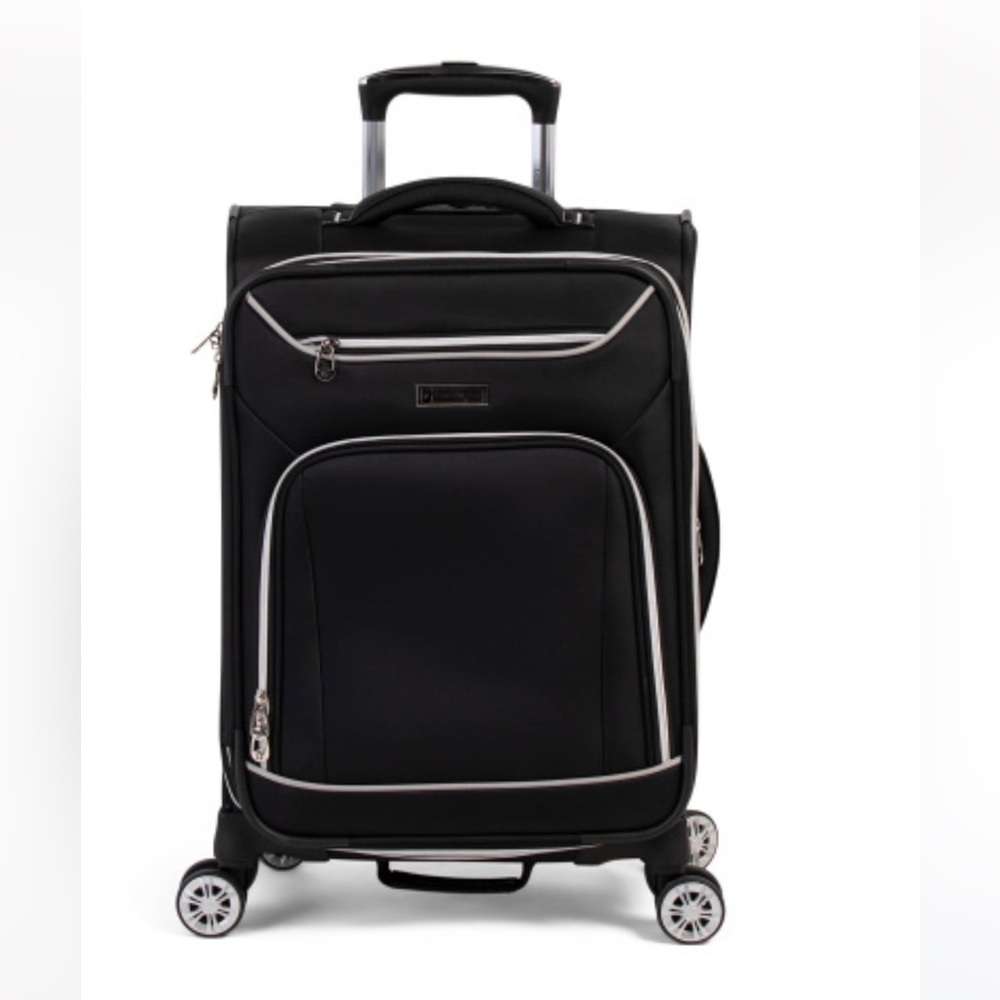 20in LONDON FOG Black Coventry Softside Carry-on Spinner - Picture 1 of 4